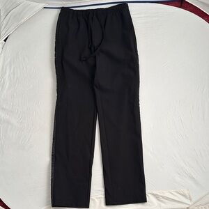 Forever 21 black tuxedo style satin trimmed drawstring waist pants